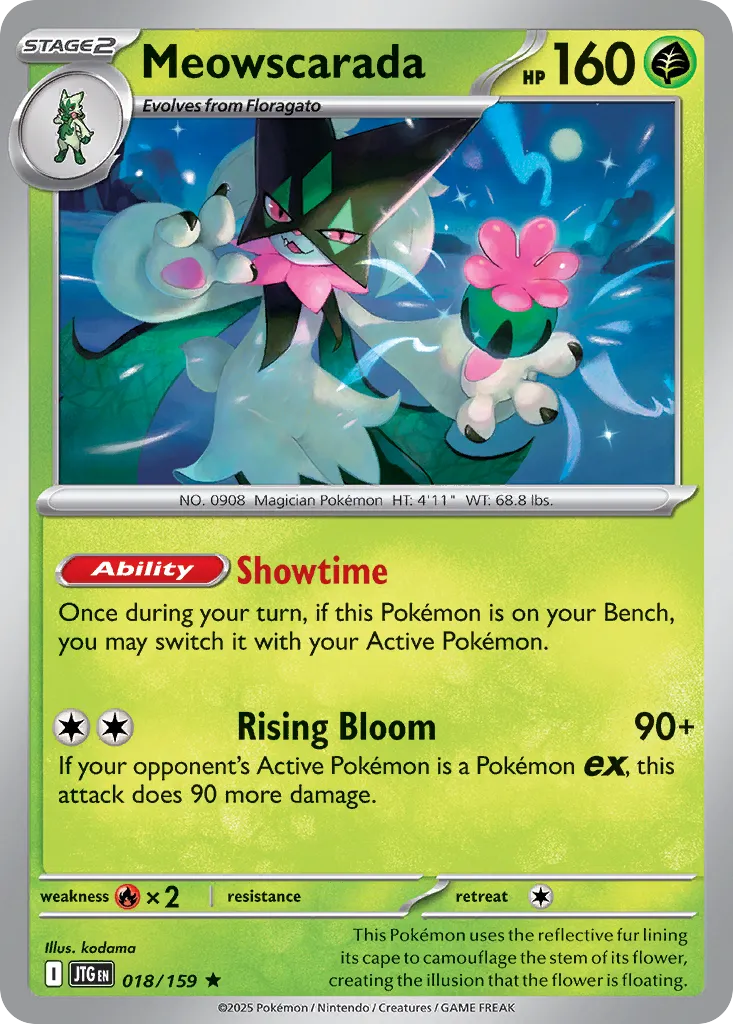 Meowscarada 018/159 — Journey Together (English Pokémon TCG card)