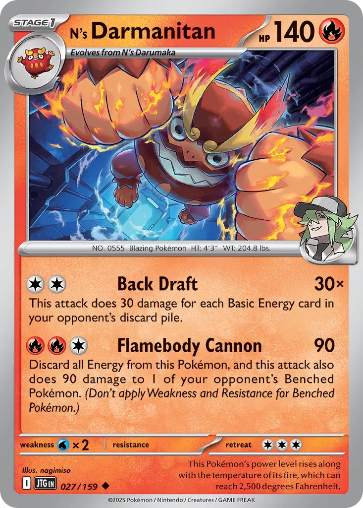 N's Darmanitan 027/159 — Journey Together (English Pokémon TCG card)