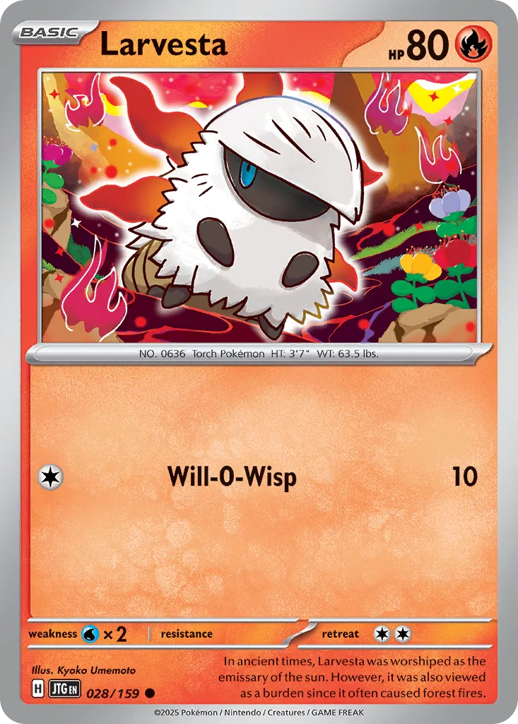Larvesta 028/159 — Journey Together (English Pokémon TCG card)