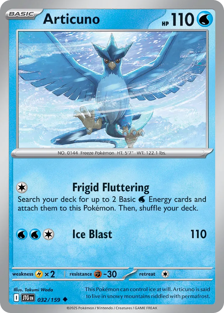 Articuno 032/159 — Journey Together (English Pokémon TCG card)