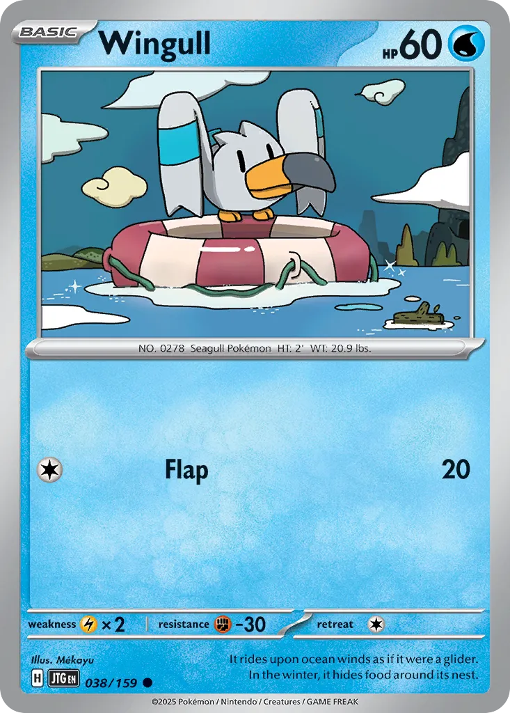 Wingull 038/159 — Journey Together (English Pokémon TCG card)