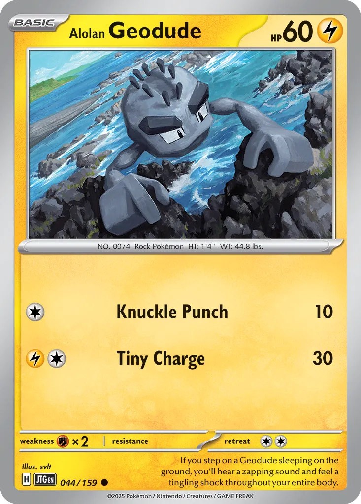 Alolan Geodude 044/159 — Journey Together (English Pokémon TCG card)