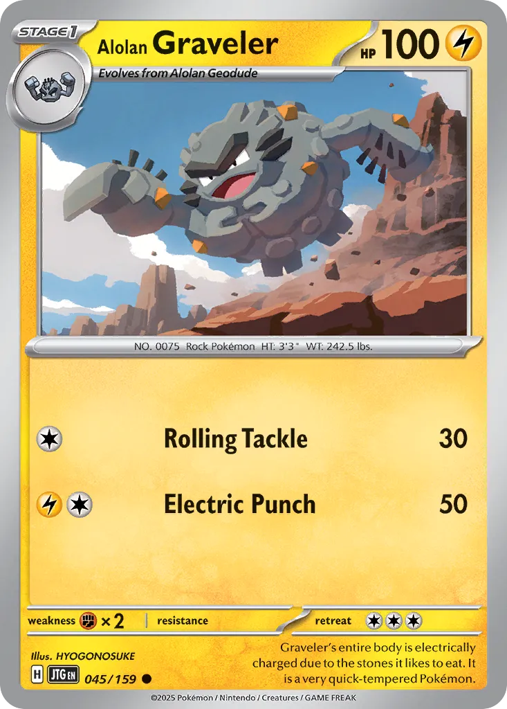 Alolan Graveler 045/159 — Journey Together (English Pokémon TCG card)