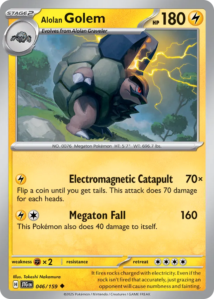 Alolan Golem 046/159 — Journey Together (English Pokémon TCG card)