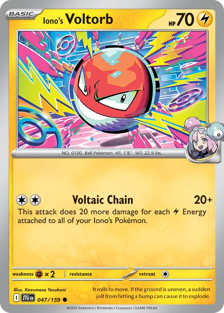 Iono's Voltorb 047/159 — Journey Together (English Pokémon TCG card)