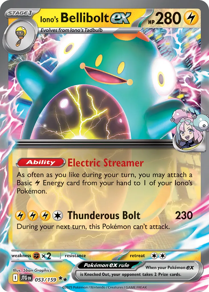 Iono's Bellibolt ex 053/159 — Journey Together (English Pokémon TCG card)