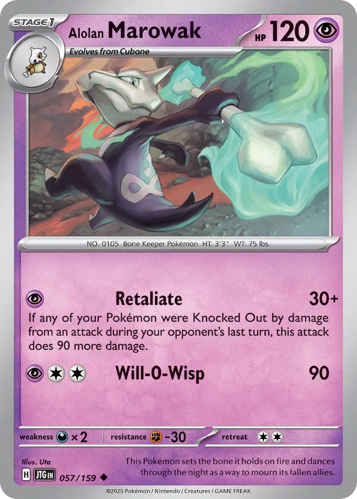 Alolan Marowak 057/159 — Journey Together (English Pokémon TCG card)