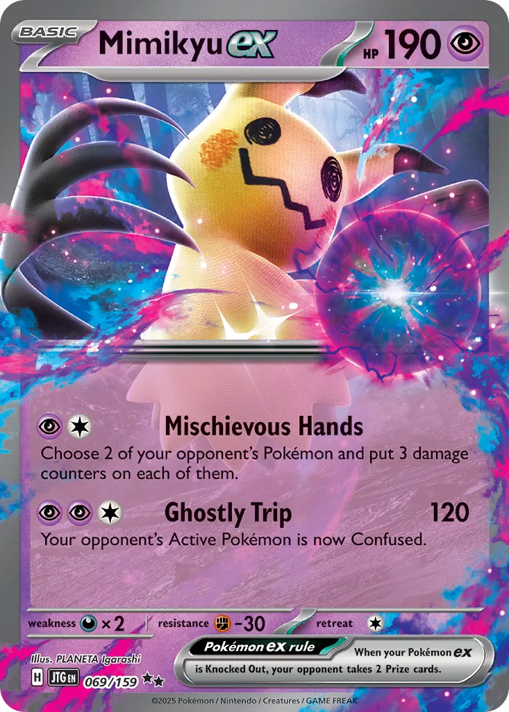 Mimikyu ex 069/159 — Journey Together (English Pokémon TCG card)
