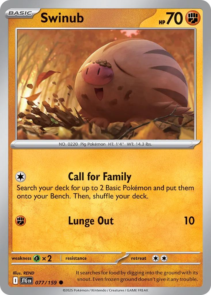 Swinub 077/159 — Journey Together (English Pokémon TCG card)