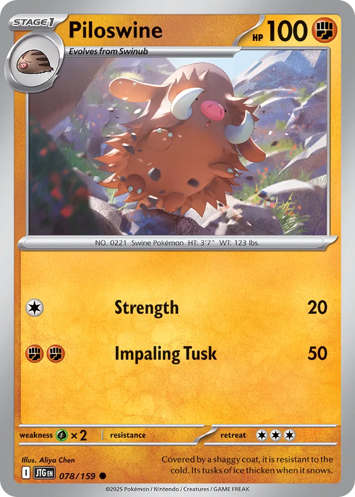 Piloswine 078/159 — Journey Together (English Pokémon TCG card)