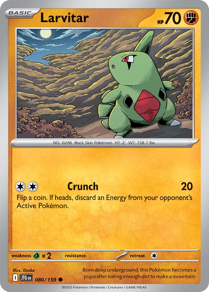Larvitar 080/159 — Journey Together (English Pokémon TCG card)