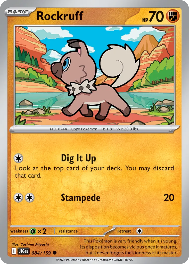 Rockruff 084/159 — Journey Together (English Pokémon TCG card)