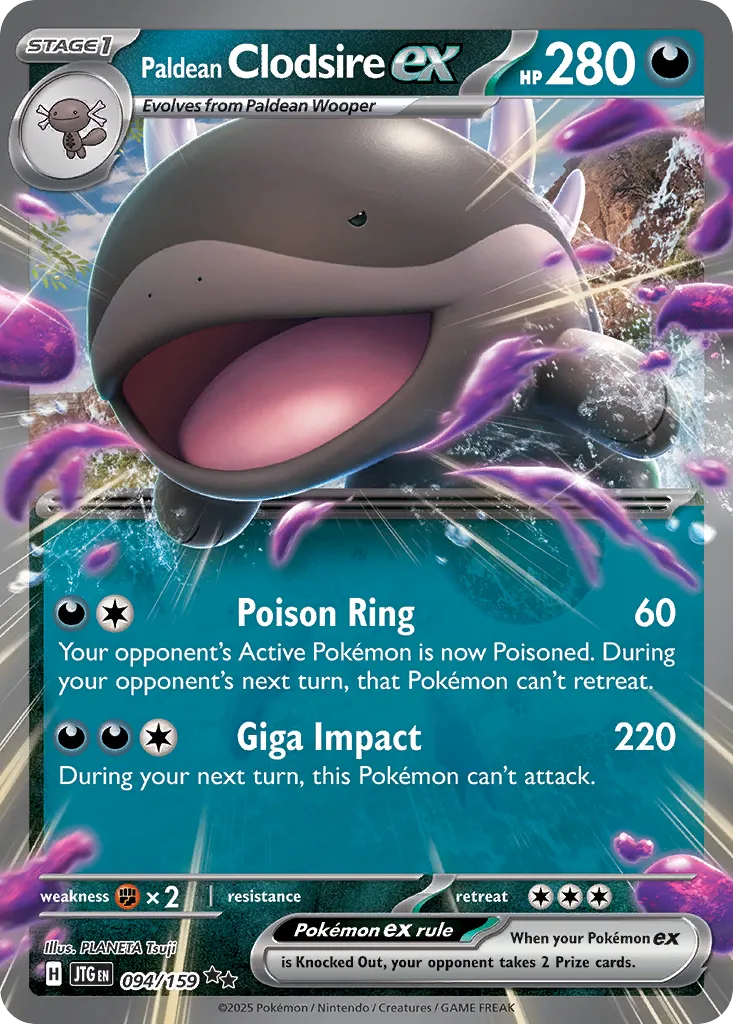 Paldean Clodsire ex 094/159 — Journey Together (English Pokémon TCG card)