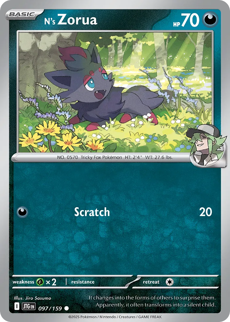 N's Zorua 097/159 — Journey Together (English Pokémon TCG card)
