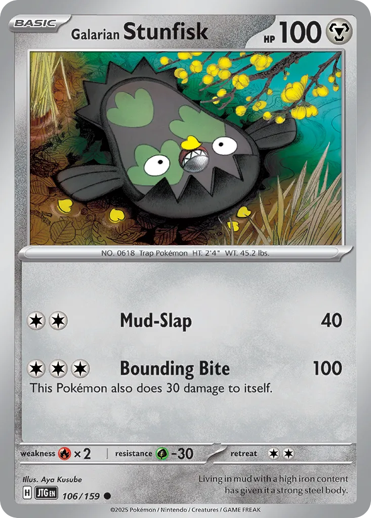 Galarian Stunfisk 106/159 — Journey Together (English Pokémon TCG card)