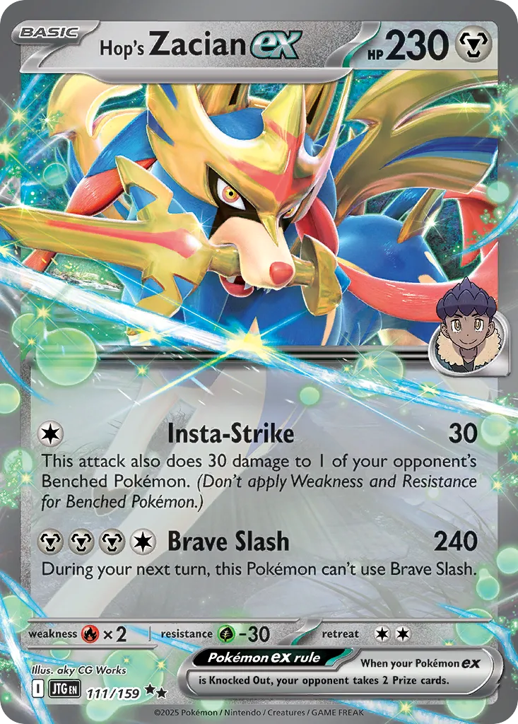 Hop's Zacian ex 111/159 — Journey Together (English Pokémon TCG card)