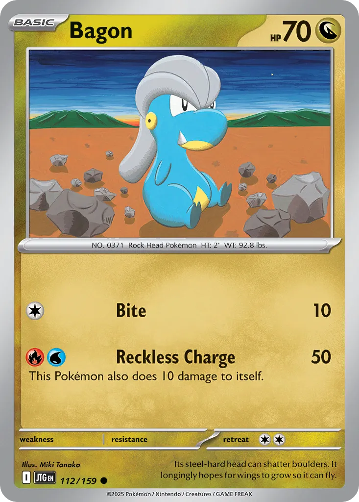 Bagon 112/159 — Journey Together (English Pokémon TCG card)