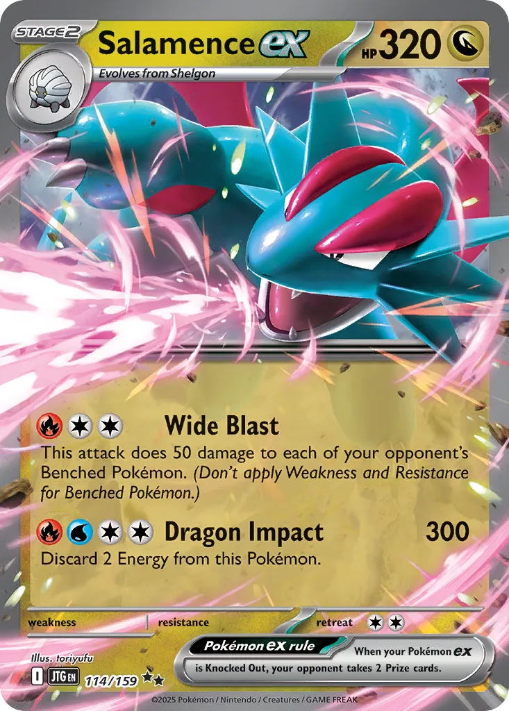 Salamence ex 114/159 — Journey Together (English Pokémon TCG card)