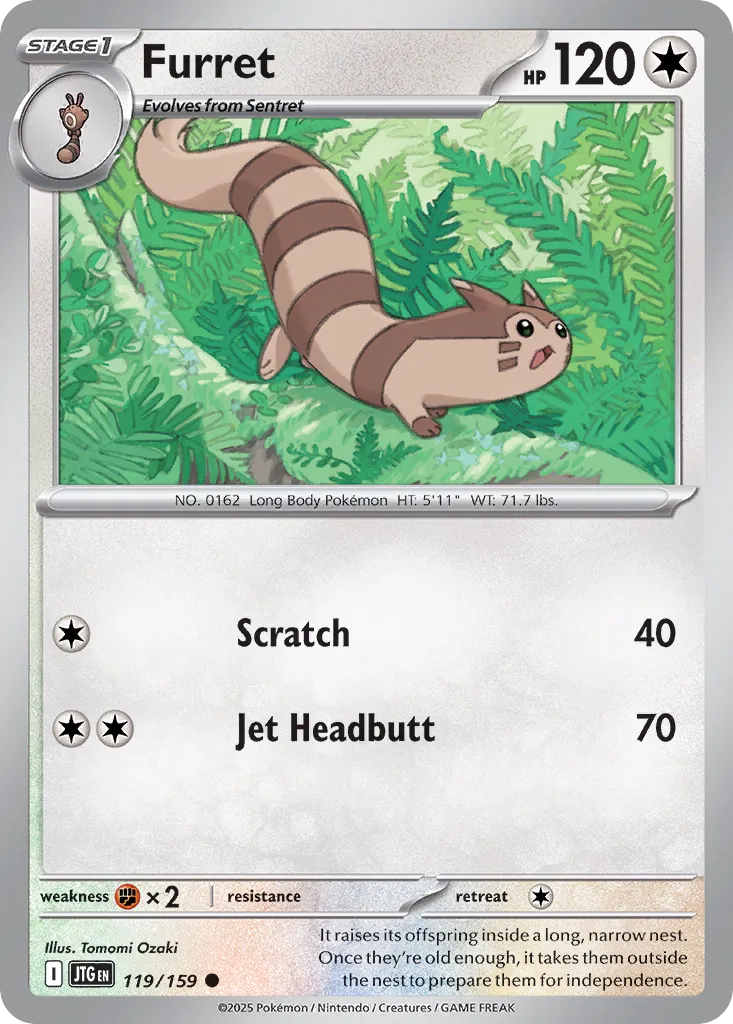 Furret 119/159 — Journey Together (English Pokémon TCG card)