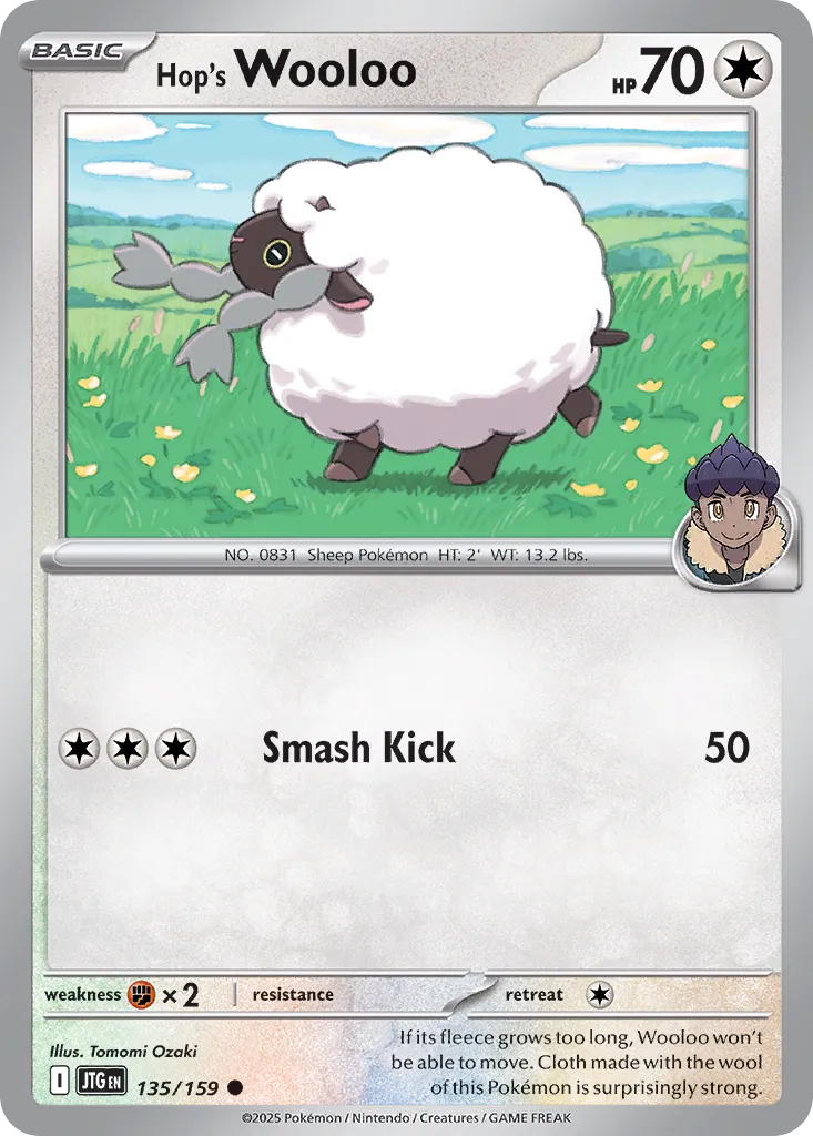 Hop's Wooloo 135/159 — Journey Together (English Pokémon TCG card)