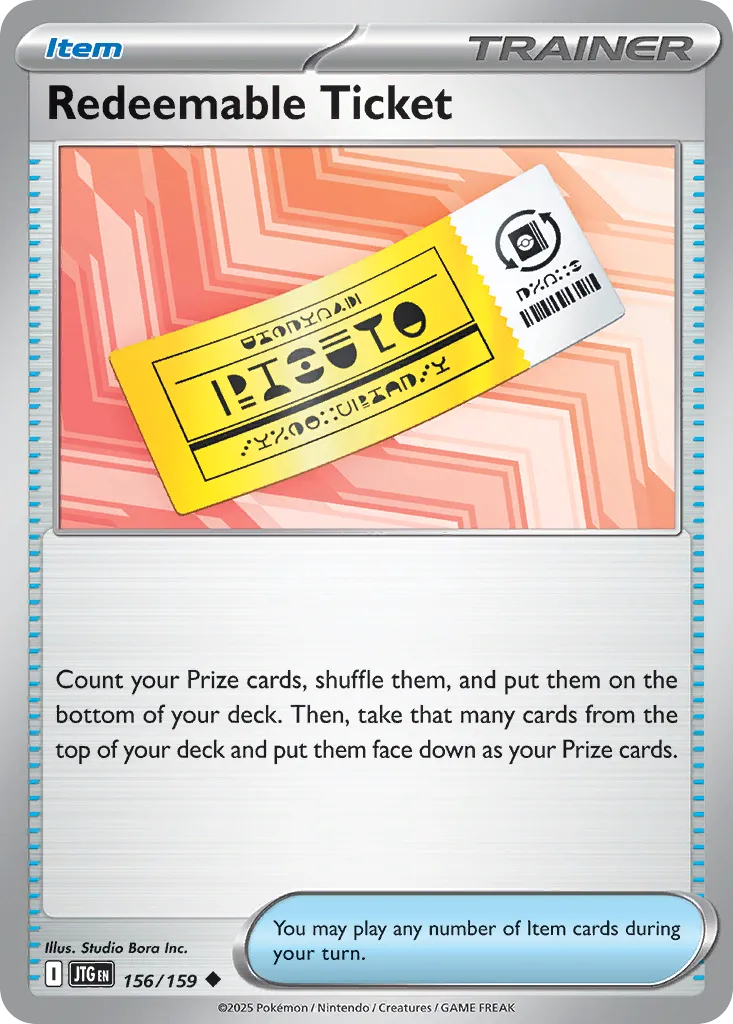 Redeemable Ticket 156/159 — Journey Together (English Pokémon TCG card)