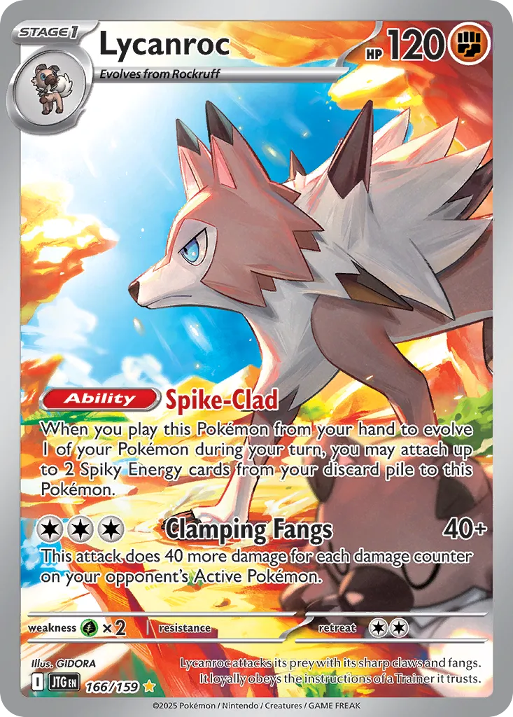 Lycanroc 166/159 — Journey Together (English Pokémon TCG card)