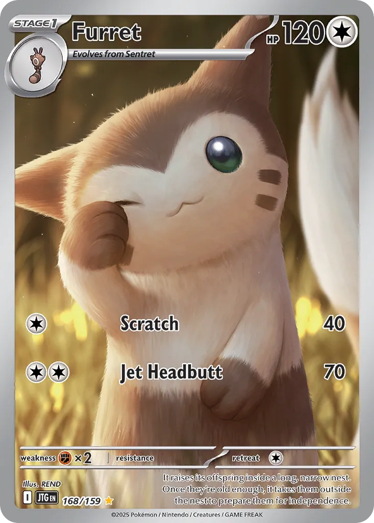 Furret 168/159 — Journey Together (English Pokémon TCG card)