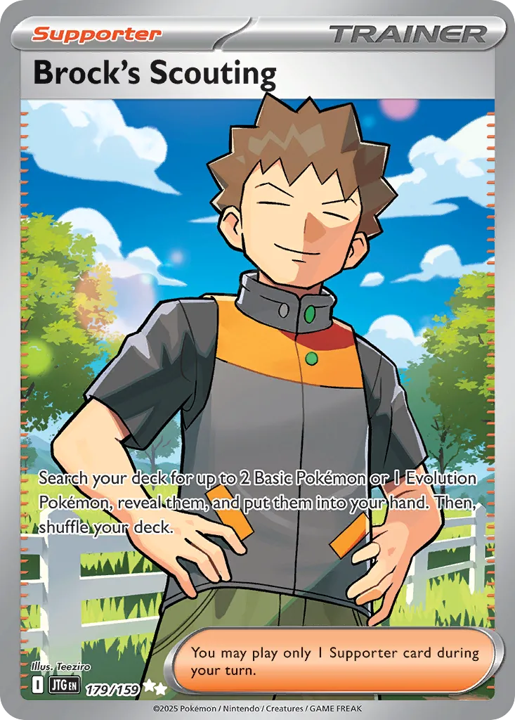 Brock's Scouting 179/159 — Journey Together (English Pokémon TCG card)