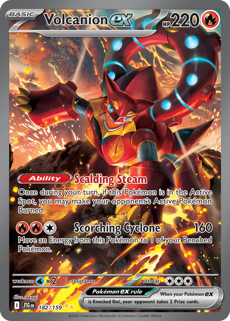 Volcanion ex 182/159 — Journey Together (English Pokémon TCG card)