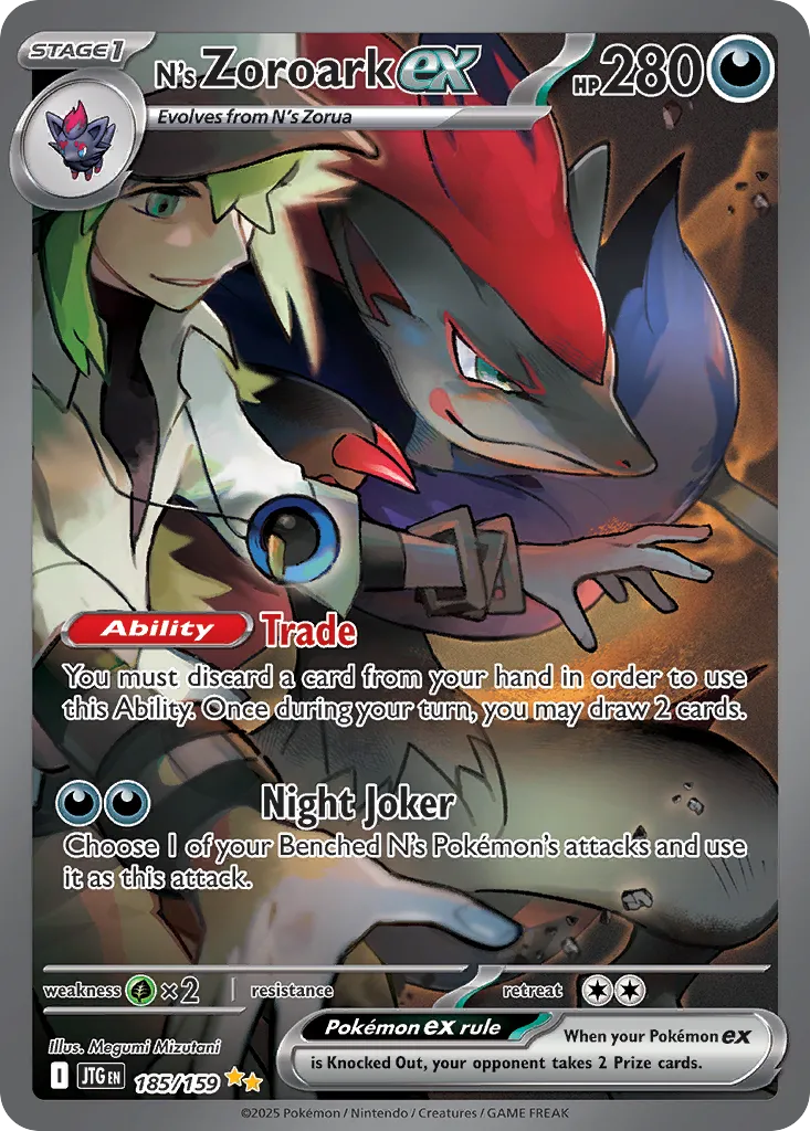 N's Zoroark ex 185/159 — Journey Together (English Pokémon TCG card)