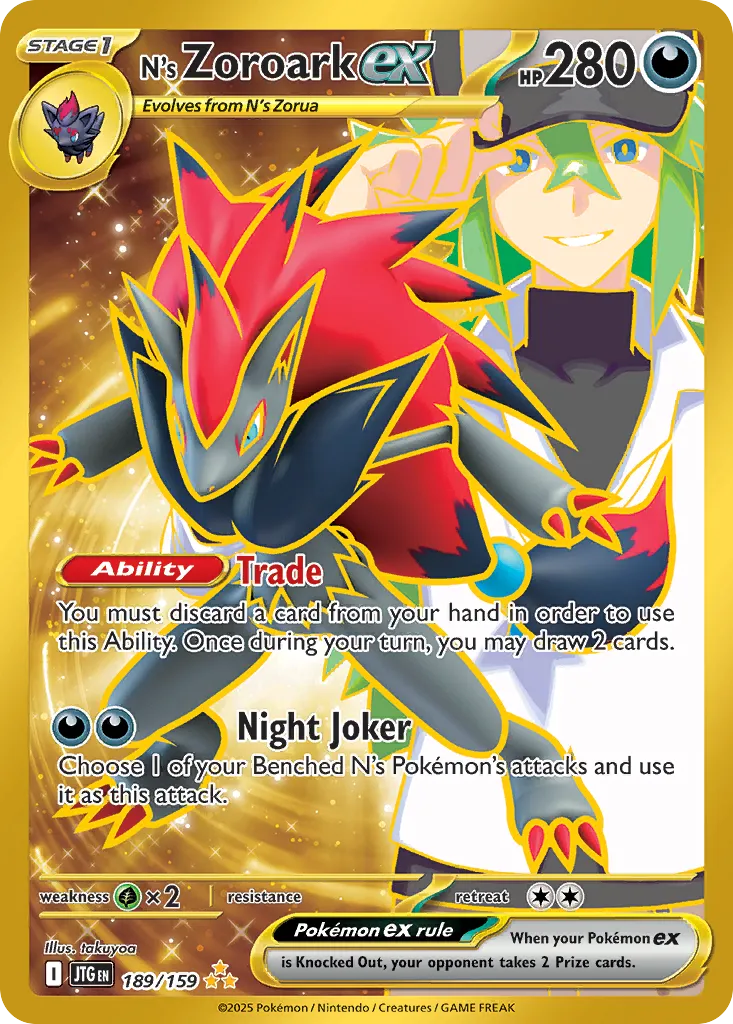 N's Zoroark ex 189/159 — Journey Together (English Pokémon TCG card)