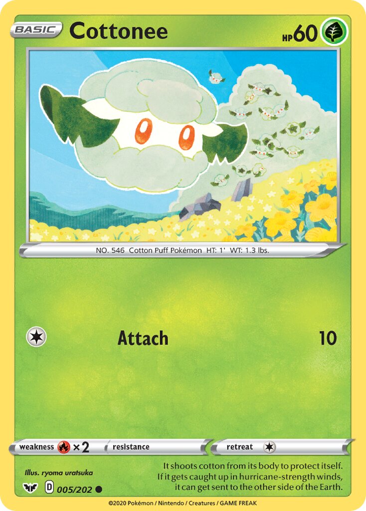 Cottonee 005/202 — Sword & Shield (English Pokémon TCG card)