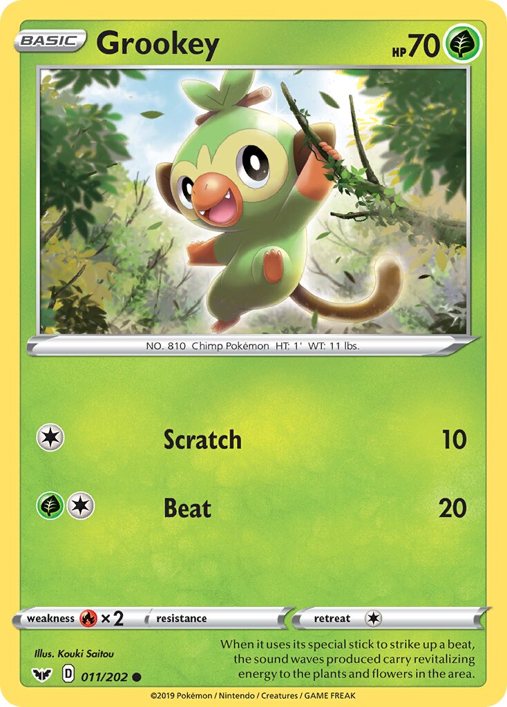 Grookey 011/202 — Sword & Shield (English Pokémon TCG card)