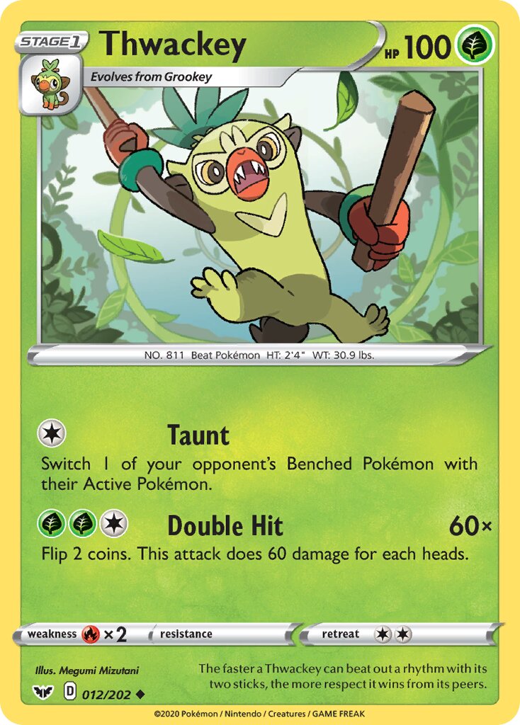 Thwackey 012/202 — Sword & Shield (English Pokémon TCG card)