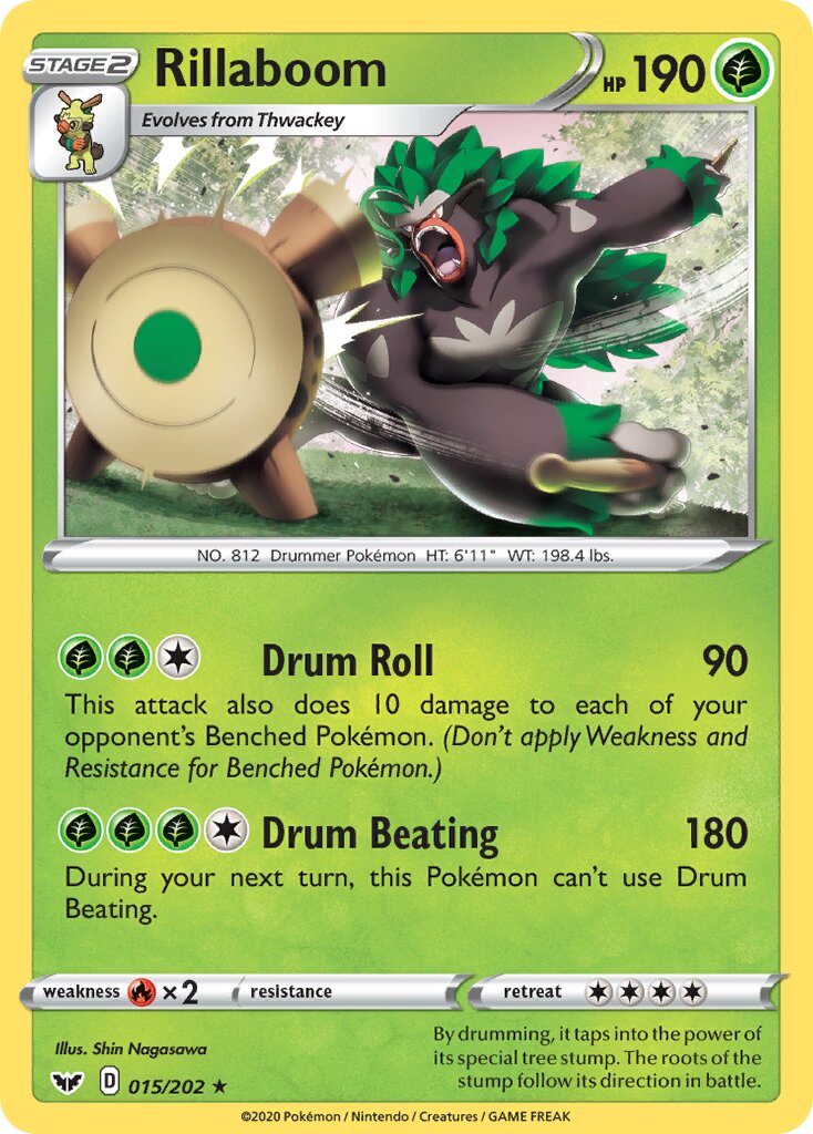 Rillaboom 015/202 — Sword & Shield (English Pokémon TCG card)