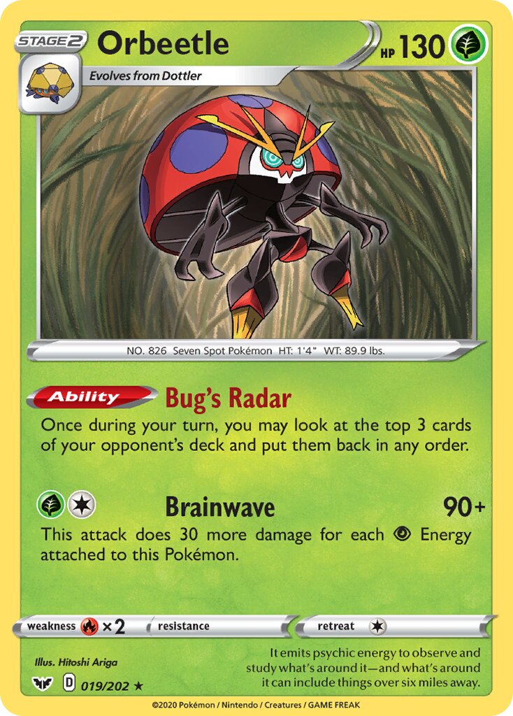 Orbeetle 019/202 — Sword & Shield (English Pokémon TCG card)