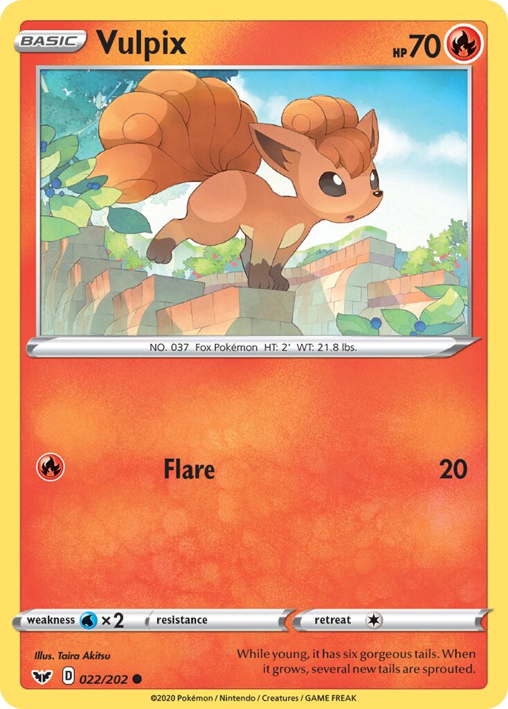Vulpix 022/202 — Sword & Shield (English Pokémon TCG card)