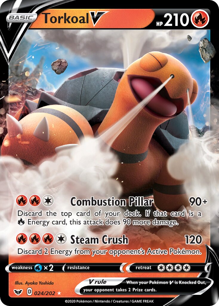 Torkoal V 024/202 — Sword & Shield (English Pokémon TCG card)