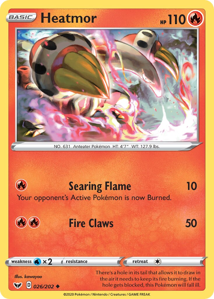Heatmor 026/202 — Sword & Shield (English Pokémon TCG card)