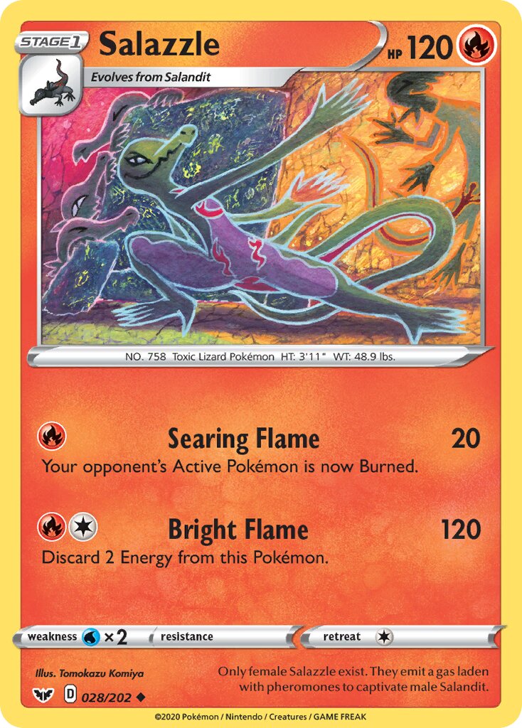 Salazzle 028/202 — Sword & Shield (English Pokémon TCG card)