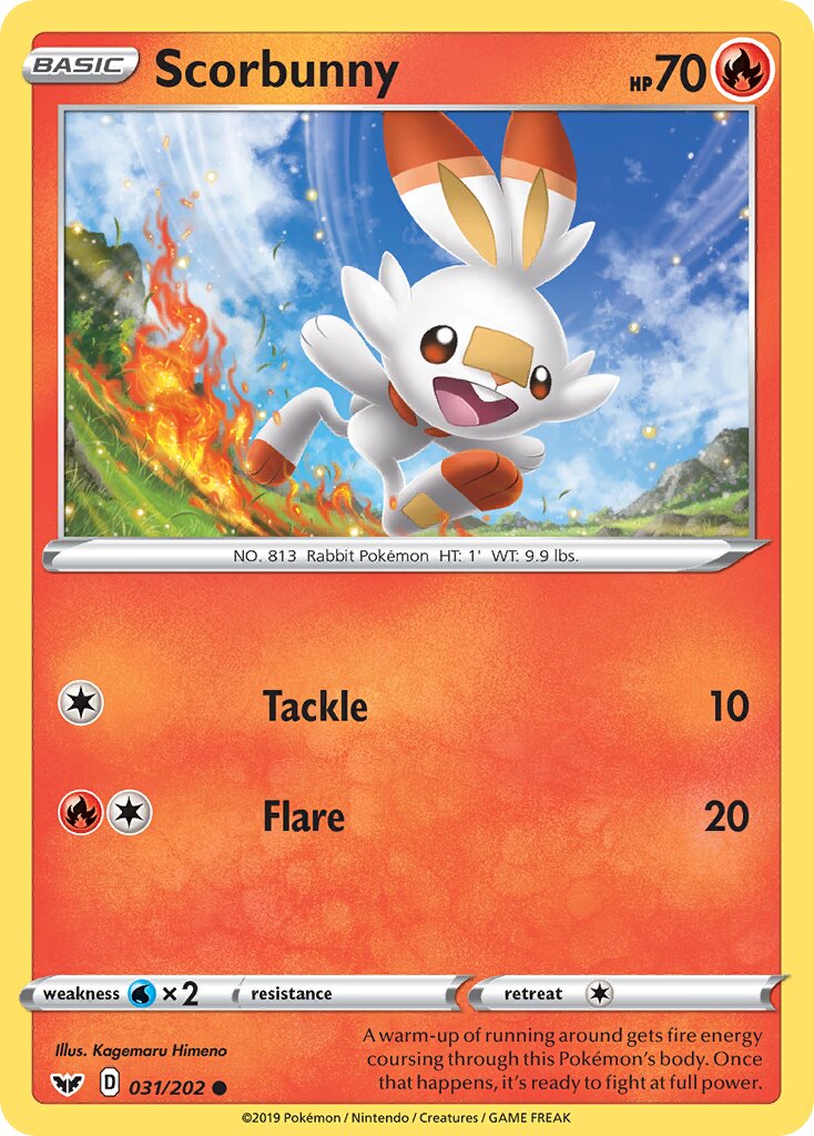 Scorbunny 031/202 — Sword & Shield (English Pokémon TCG card)