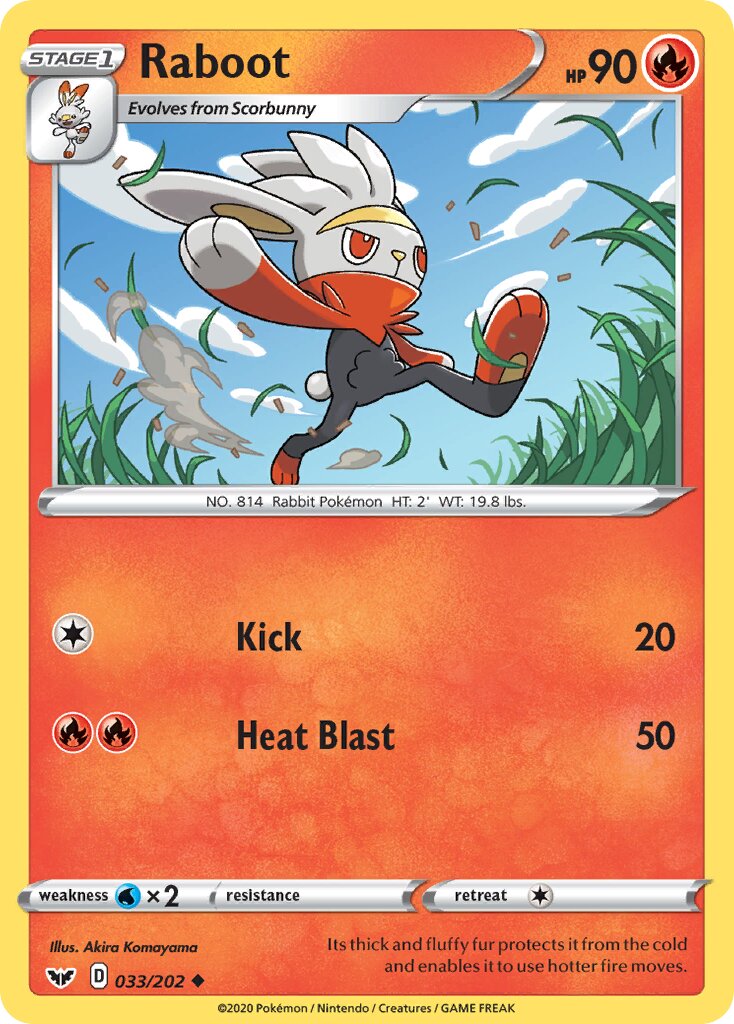 Raboot 033/202 — Sword & Shield (English Pokémon TCG card)