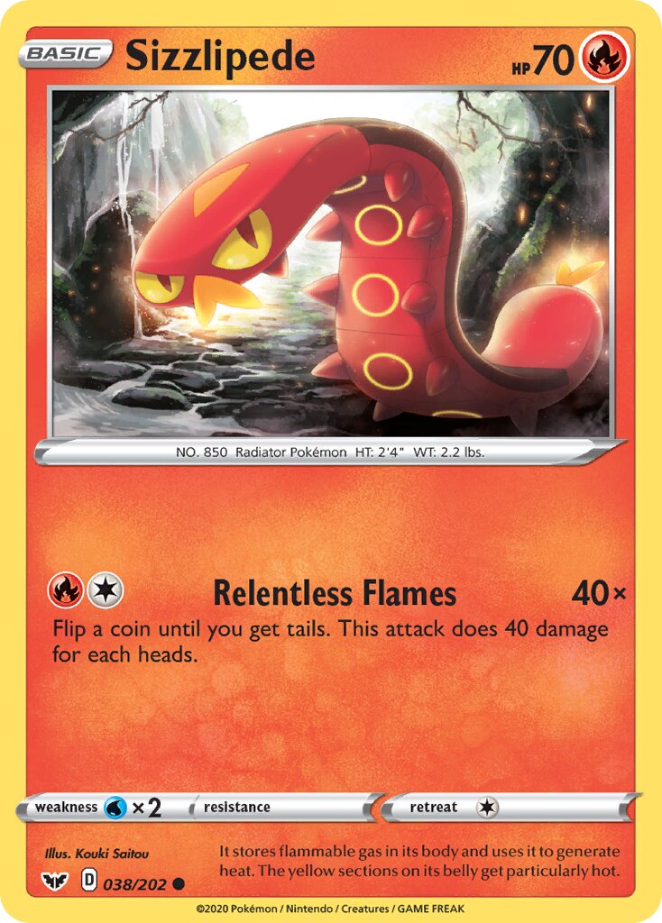 Sizzlipede 038/202 — Sword & Shield (English Pokémon TCG card)