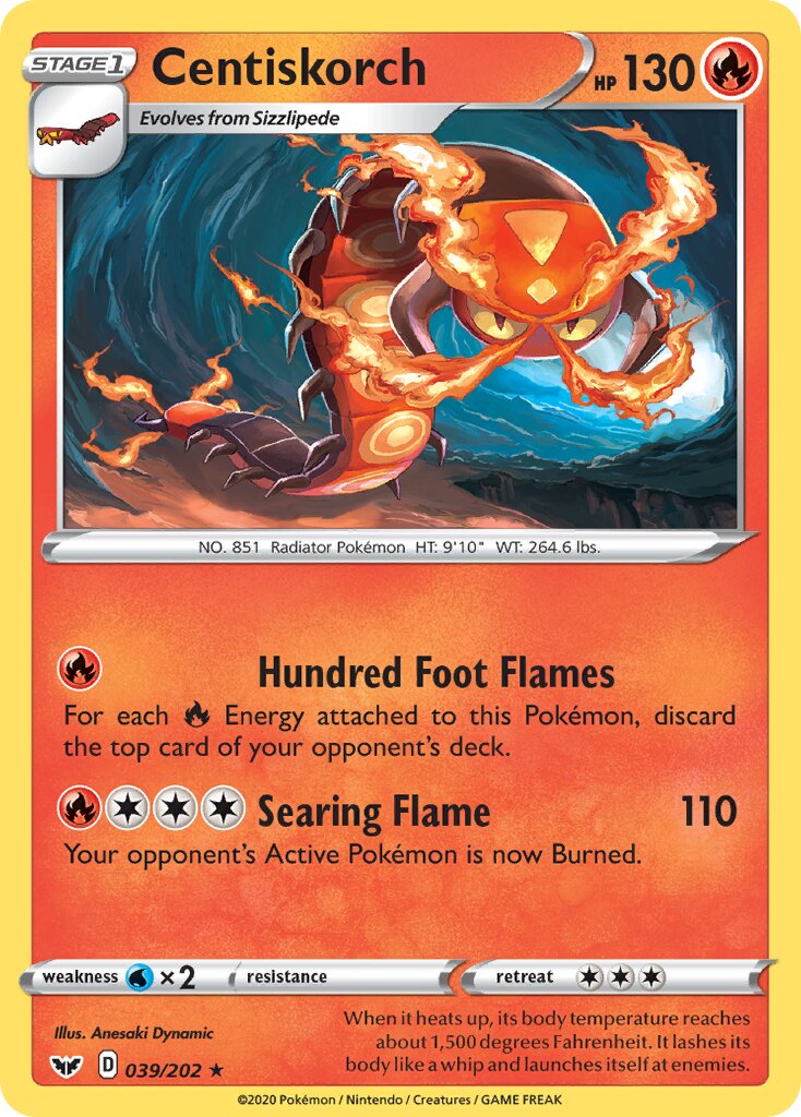 Centiskorch 039/202 — Sword & Shield (English Pokémon TCG card)