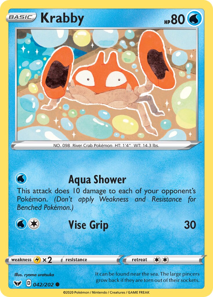 Krabby 042/202 — Sword & Shield (English Pokémon TCG card)