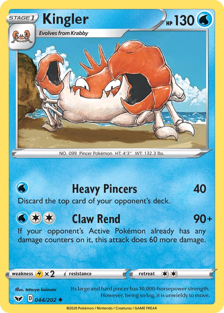 Kingler 044/202 — Sword & Shield (English Pokémon TCG card)