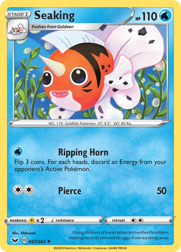 Seaking 047/202 — Sword & Shield (English Pokémon TCG card)