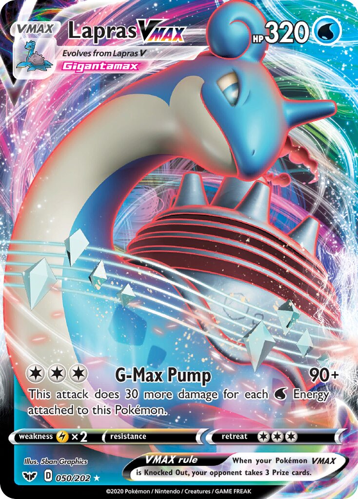Lapras VMAX 050/202 — Sword & Shield (English Pokémon TCG card)