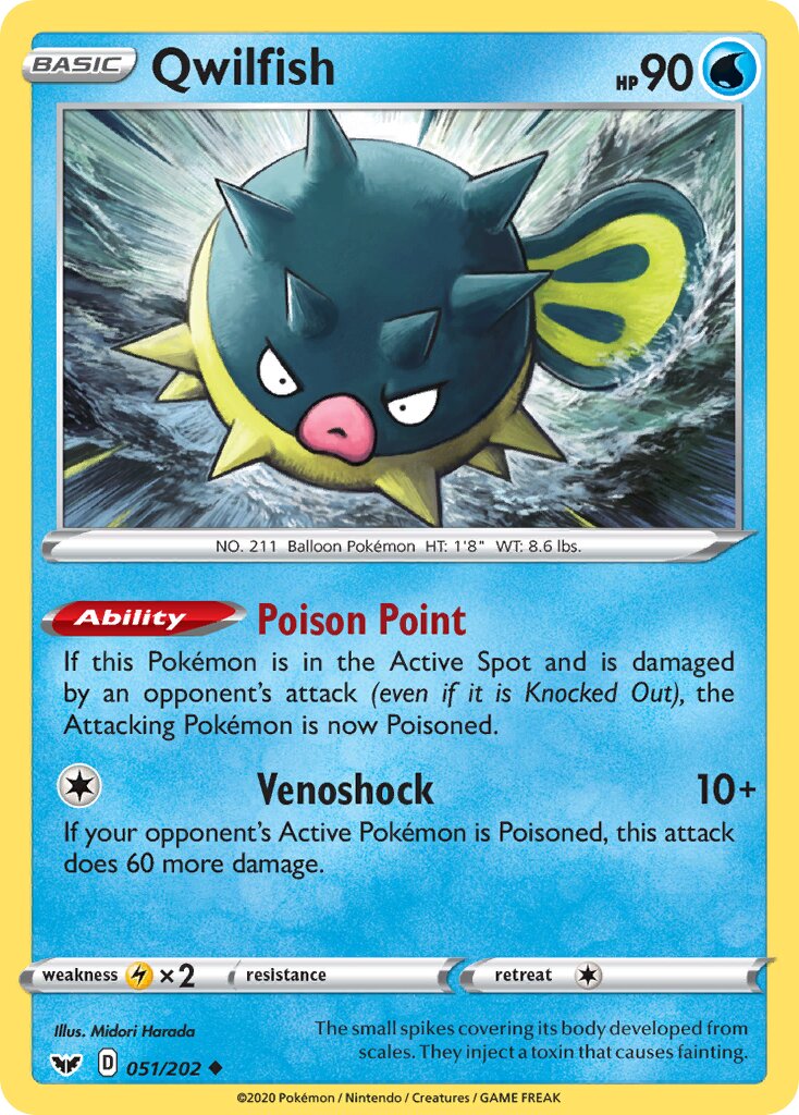 Qwilfish 051/202 — Sword & Shield (English Pokémon TCG card)