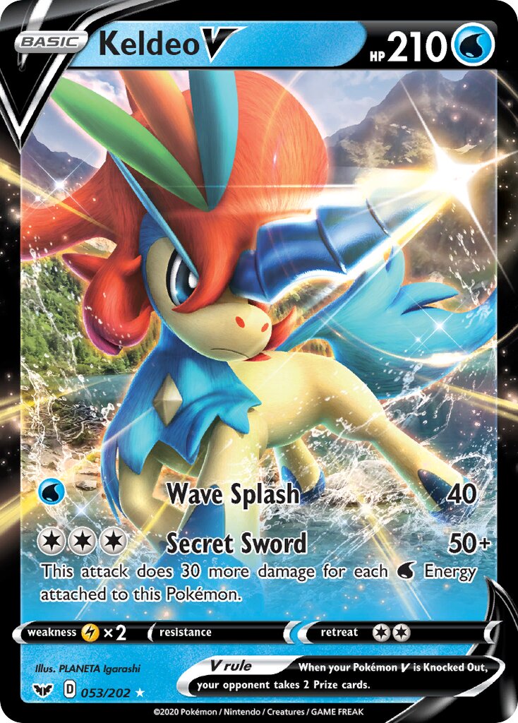 Keldeo V 053/202 — Sword & Shield (English Pokémon TCG card)
